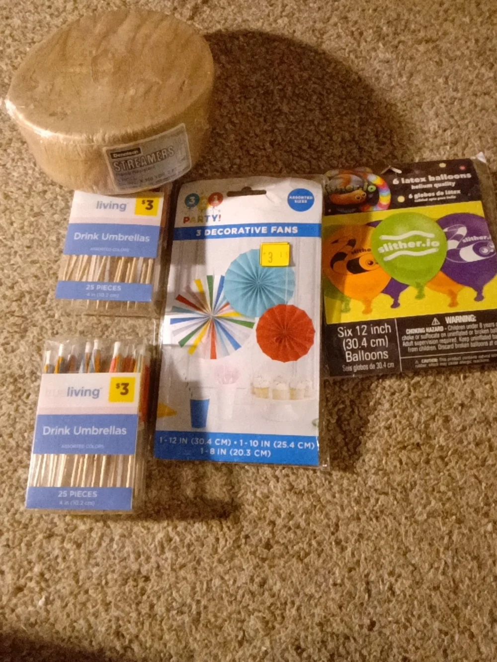 Assorted Party Fans & Balloons Set - Colorful (Unbranded/Living)